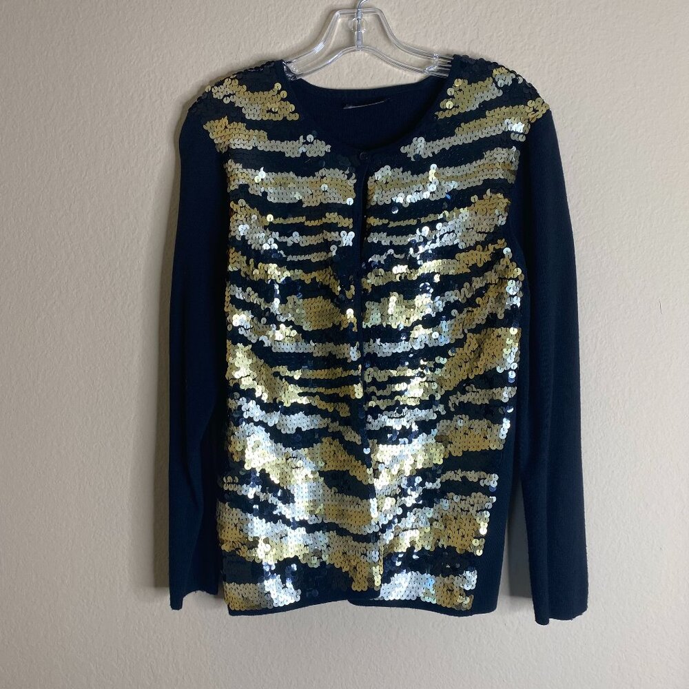 michael simon sequin embellished cardigan sweater